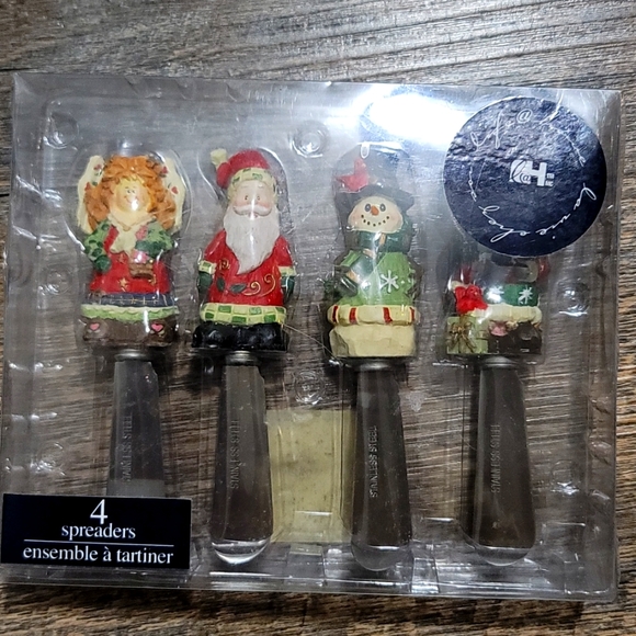 Brand NWT unopened for spreaders for cheese or butter Etc Christmas stainless SS - Picture 1 of 10